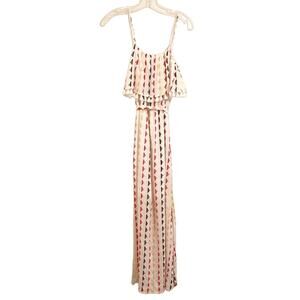 Eyeshadow Ivory Printed Top Tasseled Maxi Dress